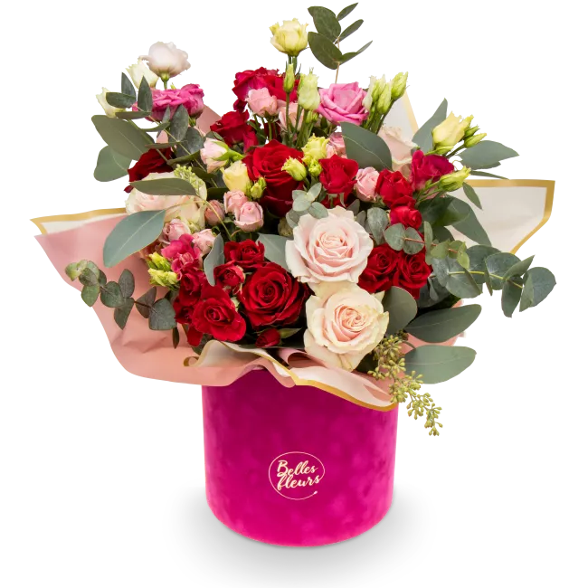 Flower box of roses